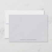 Gray Linen Einfache schwarze Skripte Hochzeitsdeta Einladung (Rückseite)