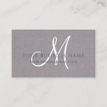 Gray Linen Gray Einfache Minimal Monogram