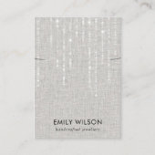 GRAY LINEN LIGHT STRINGS NECKLACE BAND DISPLAY VISITENKARTE (Vorderseite)
