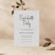 Gray Linen Simple Black Script Junggeselinnen-Absc