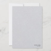 Gray Linen Simple Black Script Wedding Menu Einladung (Rückseite)