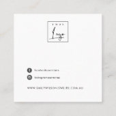 GRAY LINEN STRING LIGHTS STUD EARRING DISPLAY QUADRATISCHE VISITENKARTE (Rückseite)