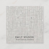 GRAY LINEN STRING LIGHTS STUD EARRING DISPLAY QUADRATISCHE VISITENKARTE (Vorderseite)