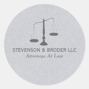 Gray Linen Texture & Grau Justice Scale Runder Aufkleber