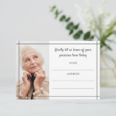 Gray Lines Foto Beerdigung Teilnahme Begleitkarte (Stehend Vorderseite)