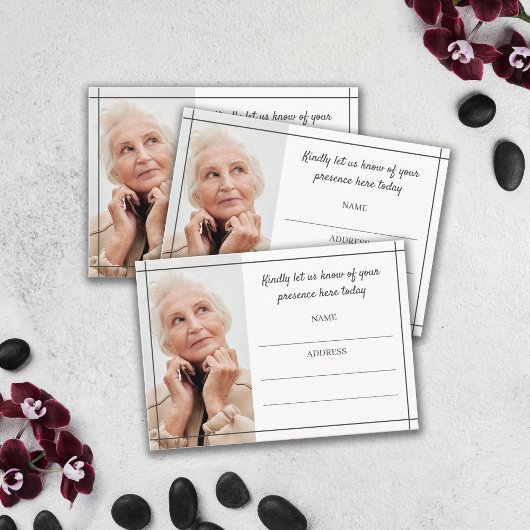 Gray Lines Foto Beerdigung Teilnahme Begleitkarte