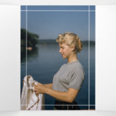 Gray Lines in Love Memory Foto Beerdigung Dreifach-gefaltete Programmkarte (Innenseite Mitte)