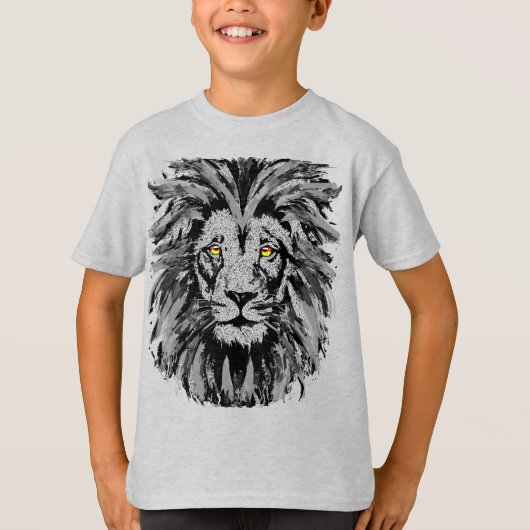 Gray Lion Head - Lion Portrait - Lion T-Shirt (Vorderseite)