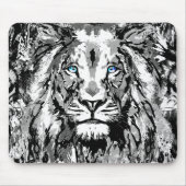 Gray Lion Mousepad - Lion Head Portrait Zeichnend (Vorne)