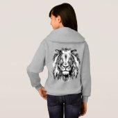 Gray Lion Portrait Zeichnend - Lion Hoodies (Schwarz voll)