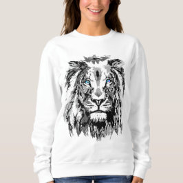 Gray Lion Portrait Zeichnend - Löwe Sweatshirt