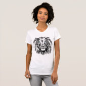 Gray Lion Zeichnend - Löwe Head T - Shirt (Vorne ganz)