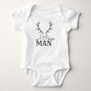 Gray Little Man Baby Strampler