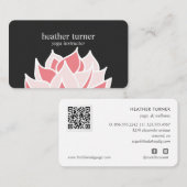 Gray Lotus QR CODE Wellness Wellness-Center Massag Visitenkarte (Vorne/Hinten)