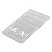 Gray Lovebird Floral Speichern Sie das Date Magnet (Linke Seite)