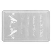 Gray Lovebird Floral Speichern Sie das Date Magnet (Horizontal)