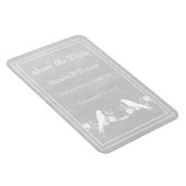 Gray Lovebird Floral Speichern Sie das Date Magnet (Rechte Seite)