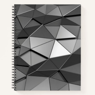 Gray Low-Poly Bullet Journal / Lined Notebook Notizblock