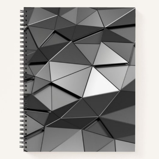 Gray Low-Poly Bullet Journal / Lined Notebook Notizblock (Vorderseite)
