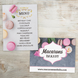 Gray Macarons Elegantes Flavours Menü Postkarte