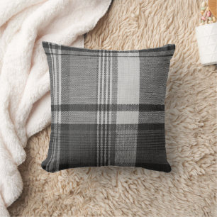 Gray Madras Tartan Muster Textur Kissen