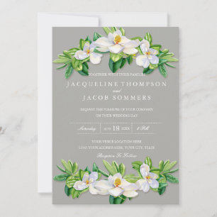 Gray Magnolia Blossom Frische Pasta machen Einladung