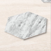 Gray Majestic Marmor Impressionen Custom Hexagon C Untersetzer (angewinkelt)