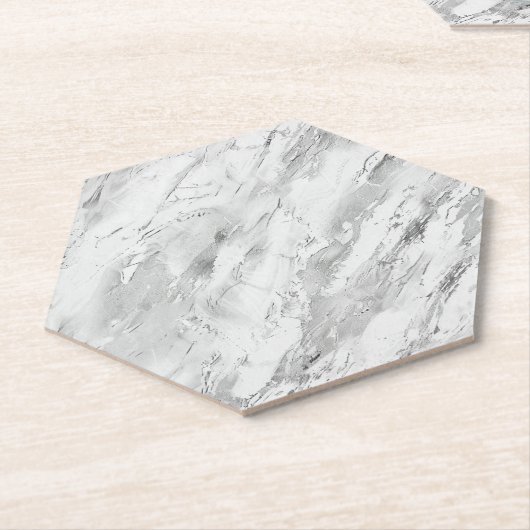 Gray Majestic Marmor Impressionen Custom Hexagon C Untersetzer (angewinkelt)