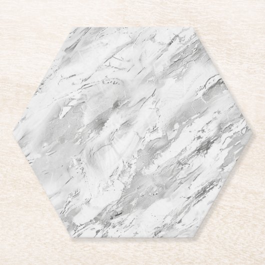 Gray Majestic Marmor Impressionen Custom Hexagon C Untersetzer (Vorderseite)