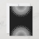 Gray Mandala auf Black Wedding RSVP Einladung (Rückseite)