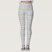 Gray Mandala Geometric Pattern Leggings (Vorderseite)