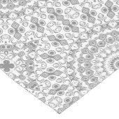 Gray Mandala Geometric Pattern Mittelgroßer Tischläufer (Ecke)