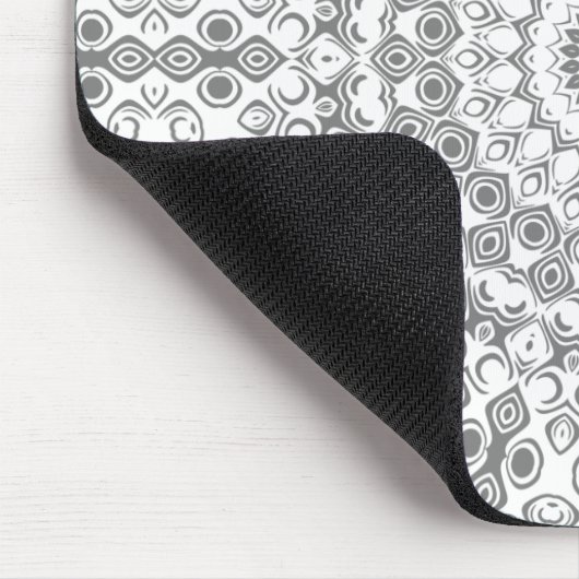 Gray Mandala Geometric Pattern Mousepad (Ecke)
