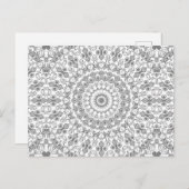 Gray Mandala Geometric Pattern Postkarte (Vorne/Hinten)