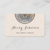 Gray Mandala Wellness Coach Moderne Social Media Visitenkarte (Vorderseite)