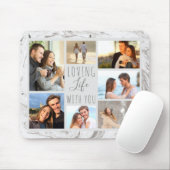 Gray Marble 7 Foto Collage - Love Life with you Mousepad (Mit Mouse)