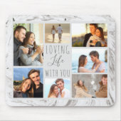Gray Marble 7 Foto Collage - Love Life with you Mousepad (Vorne)