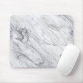 Gray Marble Black Three Letter Monogram Mousepad (Mit Mouse)