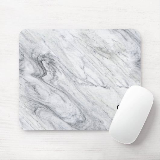 Gray Marble Black Three Letter Monogram Mousepad (Mit Mouse)