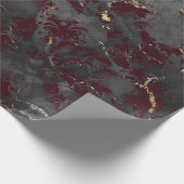 Gray Marble Bloral Grungy Shabby Burgundy Geschenkpapier (Ecke)