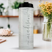 Gray Marble Chic Stilvolle Beschriftung Thermosbecher