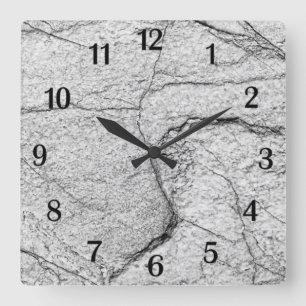 Gray Marble Dappled Concrete Quadratische Wanduhr