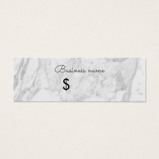 Gray Marble Elegant Simple Price Tag (Vorderseite)