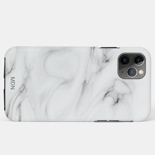 Gray Marble Geode mit Monogram Case-Mate iPhone Hülle (Rückseite (Horizontal))