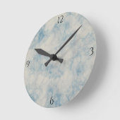 Gray Marble mit Blau Runde Wanduhr (Winkel)