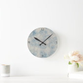 Gray Marble mit Blau Runde Wanduhr (Zuhause)