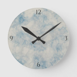 Gray Marble mit Blau Runde Wanduhr