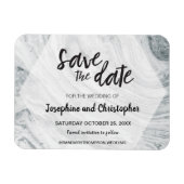 Gray Marble Modern Wedding Save the Date Magnet (Horizontal)