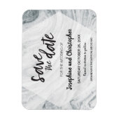 Gray Marble Modern Wedding Save the Date Magnet (Vertikal)