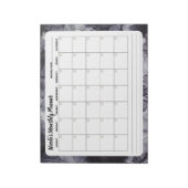 Gray Marble Monthly Calendar Notepad Notizblock (Rotiert)